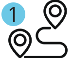 #1 Icon of two map locations connected with a line